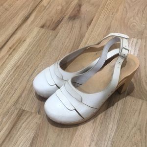Swedish hasbeens white sky high heels